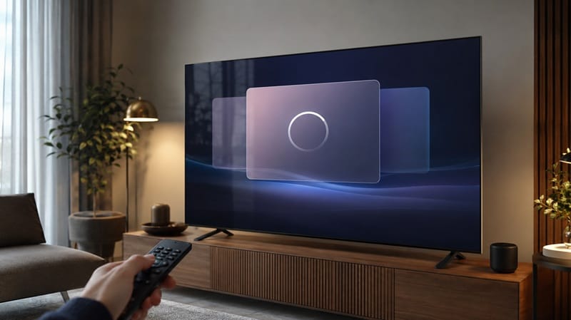 LG TV settings menu with software update screen