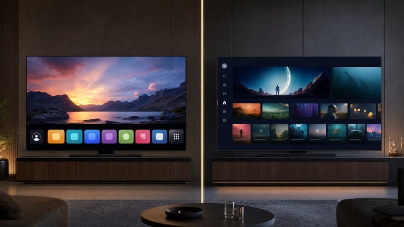 LG webOS and Samsung Tizen smart TV interfaces compared