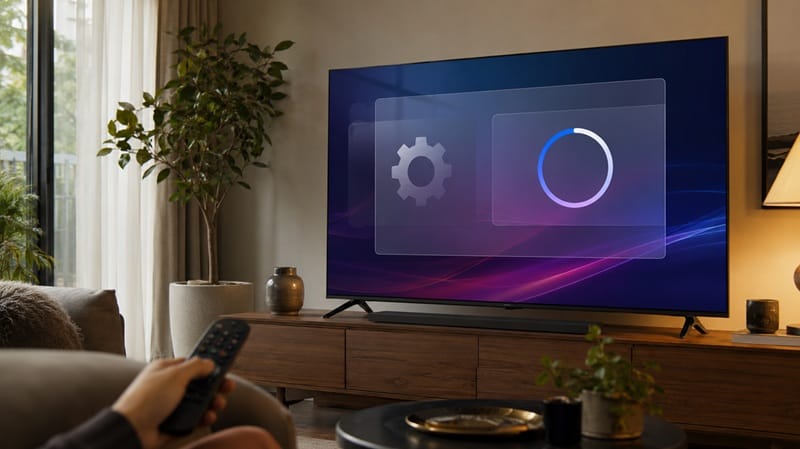 LG webOS settings menu showing software update