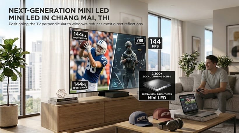 Living room sports viewing on Mini LED TV