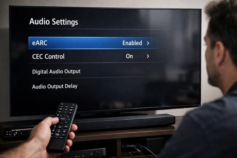OLED TV eARC CEC not working — soundbar HDMI troubleshooting