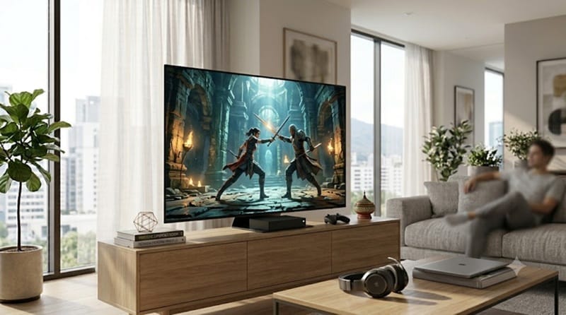 OLED gaming setup with low input lag