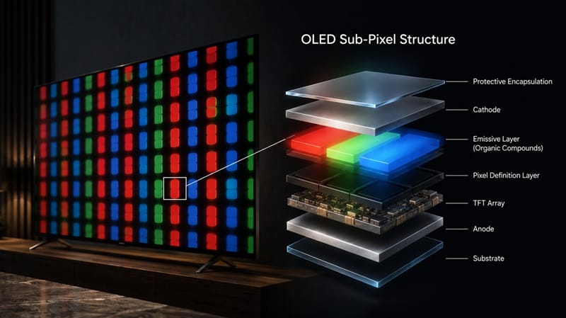 OLED sub-pixel structure diagram