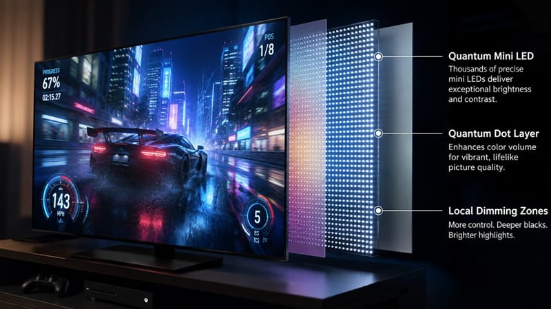 Samsung 55QN80H picture quality — HDR gaming performance