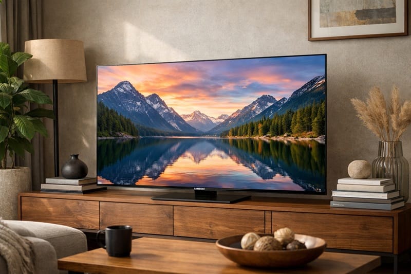 Samsung 65S85H review — hero product shot on stand