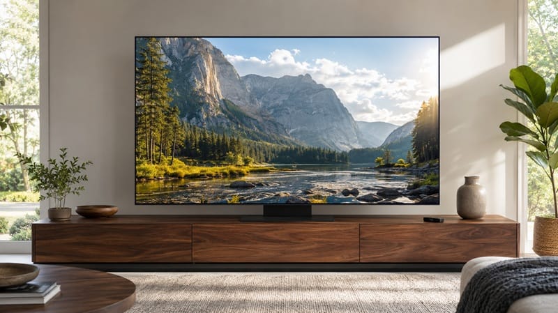 Samsung 75M70H review — 75-inch Mini LED TV front view
