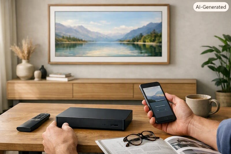 Samsung Frame Pro wireless One Connect box pairing setup