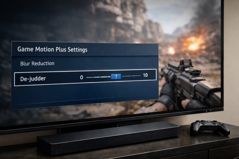 Samsung Game Motion Plus de-judder menu setting