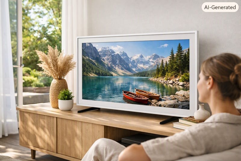Samsung QN65LS03H picture quality — bright room daytime viewing