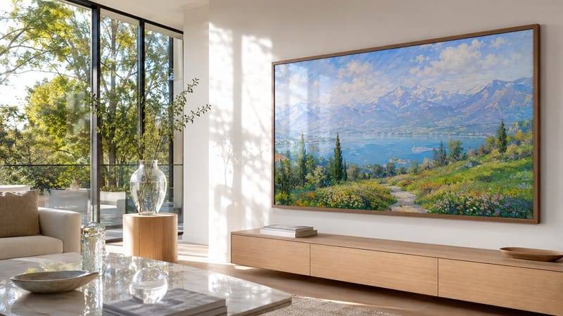 Samsung QN85LS03H picture quality — bright room daytime viewing