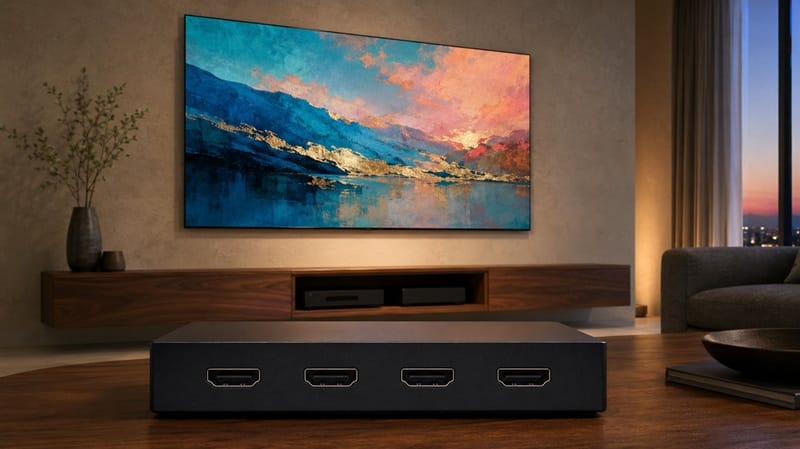 Samsung QN85LS03H ports and design — Wireless One Connect box
