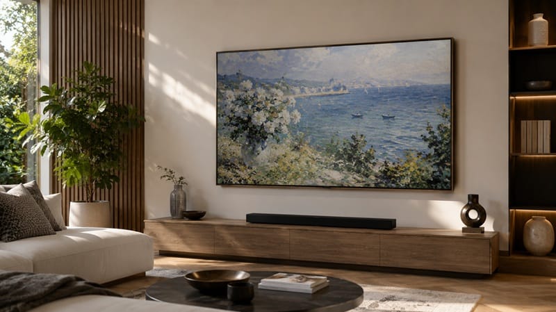 Samsung QN85LS03H review — Frame Pro 85 inch on wall
