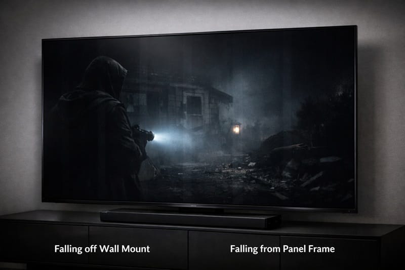 Samsung S90D banding visible in a dark movie scene