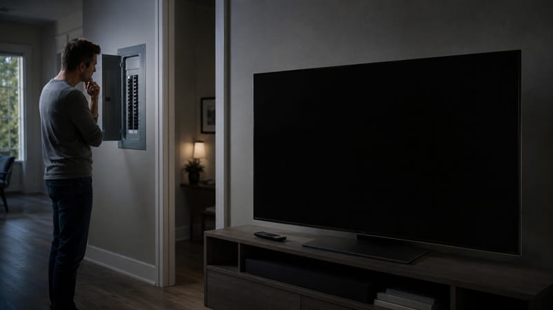 Samsung S90D power board breaker trip warning at home