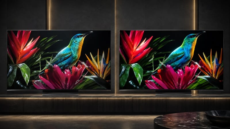 Sony OLED panel showing color engine differences