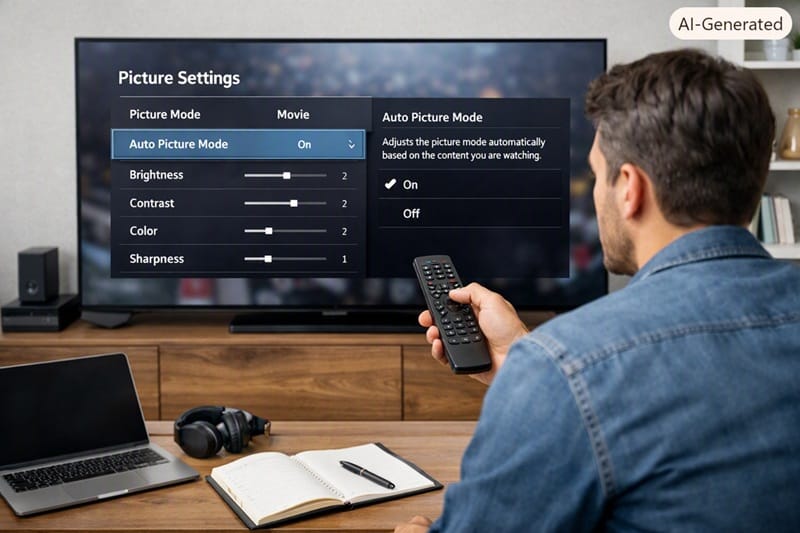 Sony OLED picture settings menu on screen