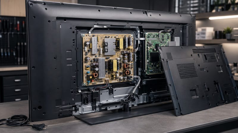 Sony TV rear panel service access points