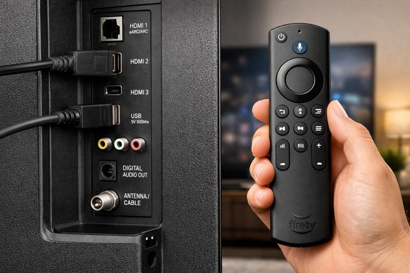 TCL 65QM64L ports and Fire TV remote connectivity