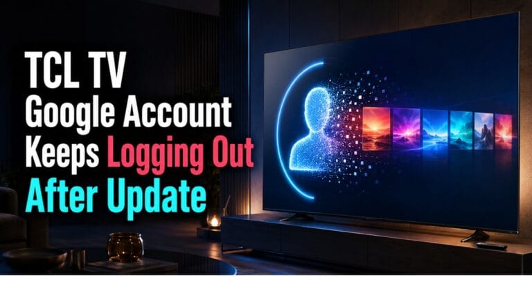 TCL TV Google account keeps logging out after update