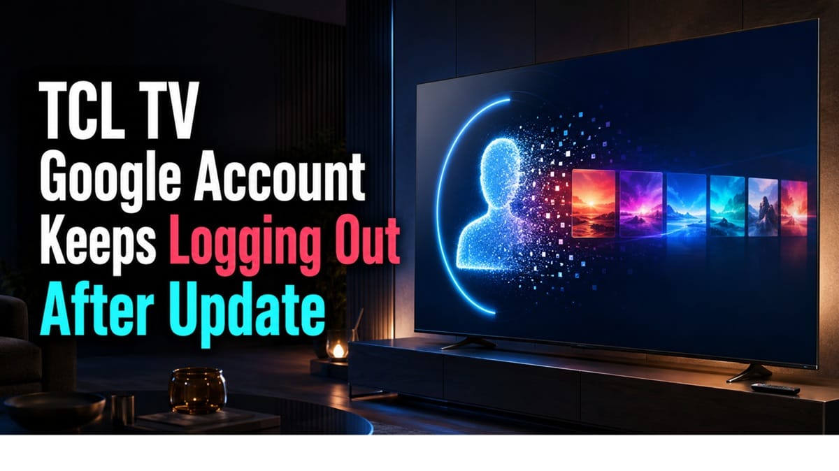 TCL TV Google account keeps logging out after update