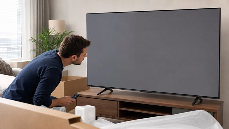 TCL TV dead stuck pixel out of the box unboxing check