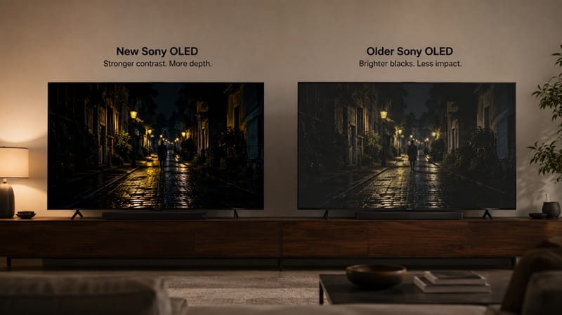 sony new oled looks worse than old sony tv side by side comparison
