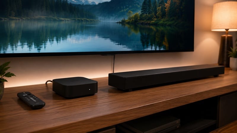 streaming device next to LG OLED TV