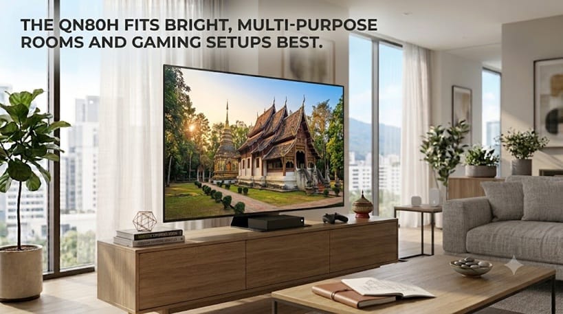 who should buy Samsung 55QN80H — gaming and bright room setup
