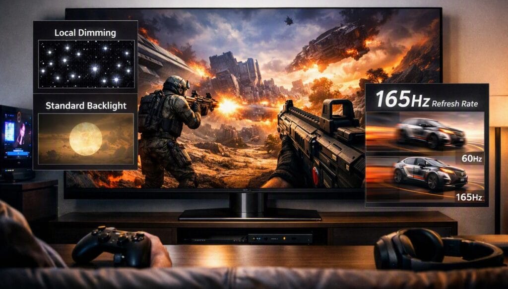 Hisense 100U7SG picture quality — HDR gaming setup
