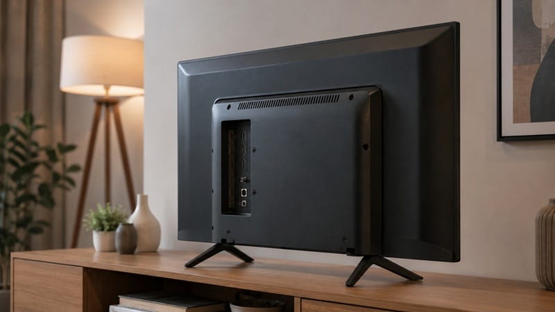 Hisense 32A4NV ports and design — HDMI connectivity
