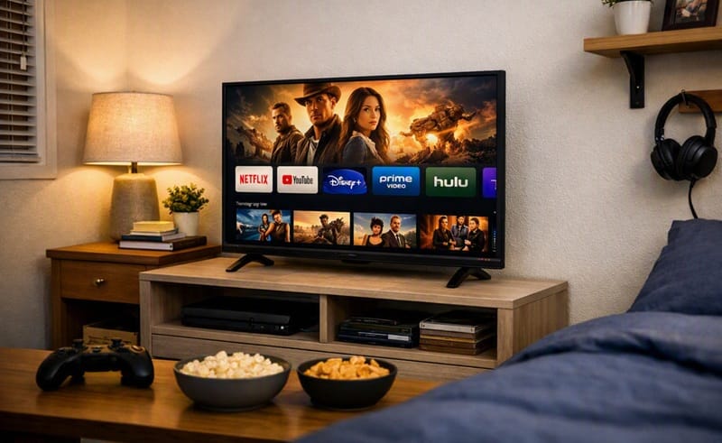 Hisense 32A4NV review — front view on stand
