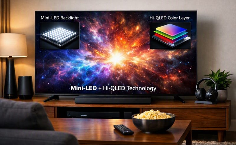 Hisense 65E7SF review — Mini-LED TV front view