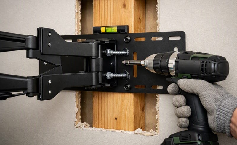 How to install a TV wall mount on a drywall stud