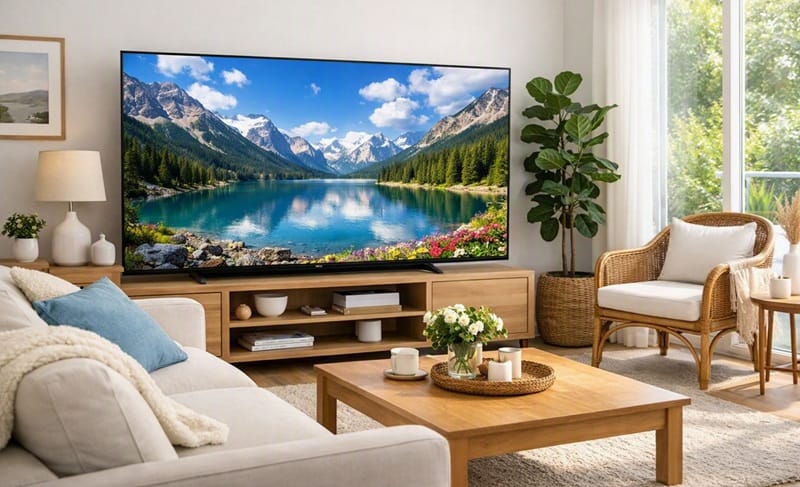 LG 115QNED92B review — hero front view on stand
