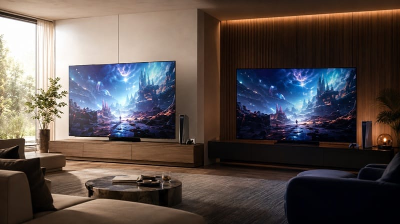 LG B6 and G5 OLED TVs side by side comparison