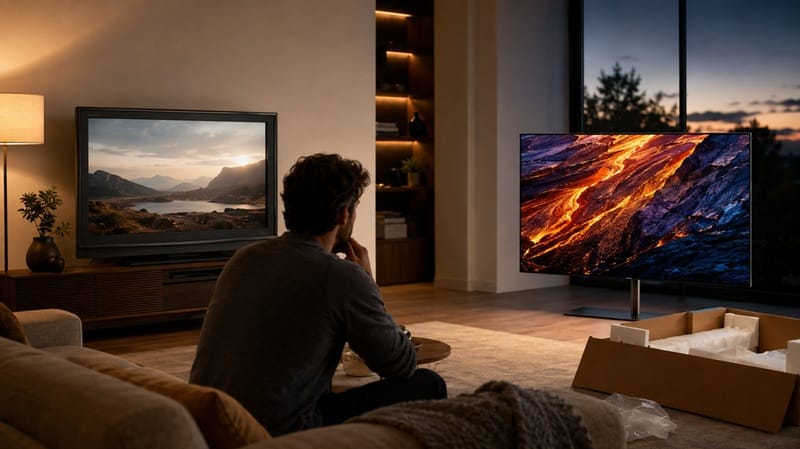 LG OLED 2026 upgrade decision remote in hand