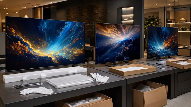 LG OLED open box worth it — open-box TV display at retail store