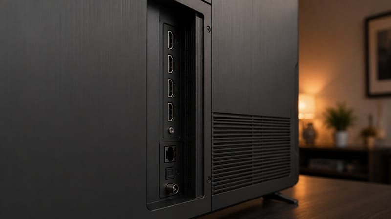 LG OLED77C6H ports and design — HDMI 2.1 connectivity