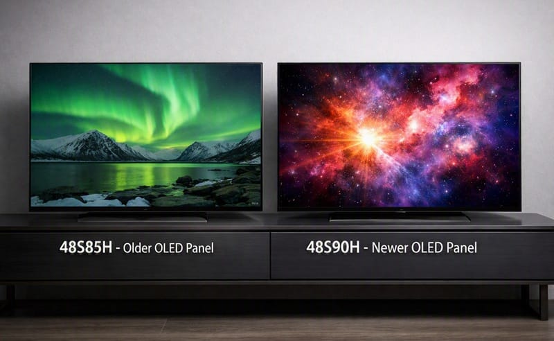 Samsung 48S85H vs Samsung 48S90H 48-inch OLED side by side