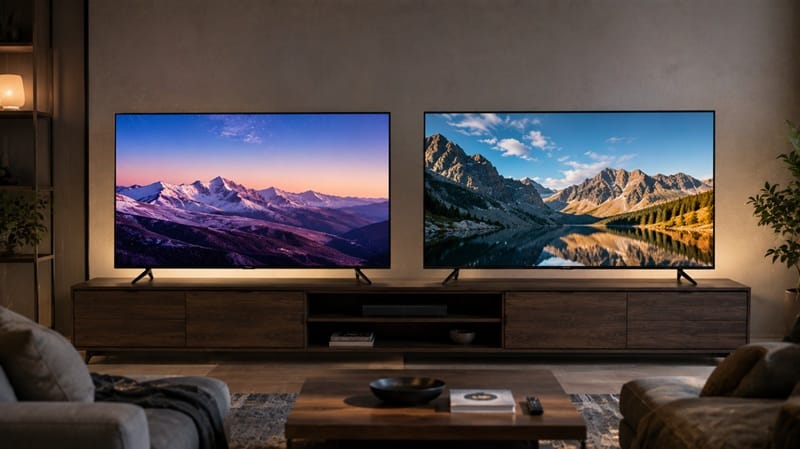 Samsung 55M80H vs Samsung 55QN70H side by side
