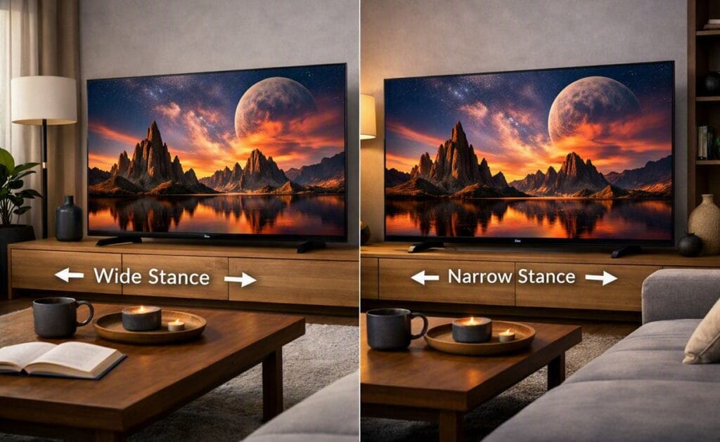 Samsung 85QN70H ports and adjustable stand design