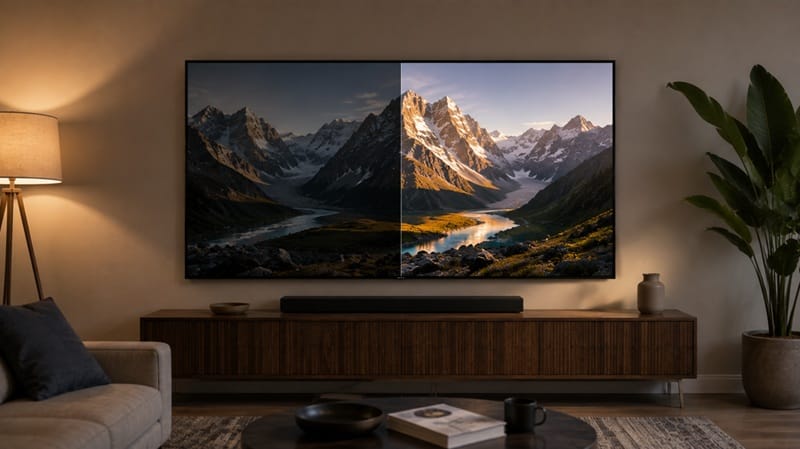 Samsung QN80H HDR brightness performance in bright room