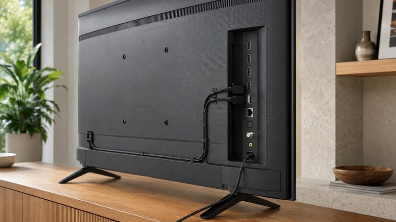 TCL 50F8D ports and design — Fire TV connectivity