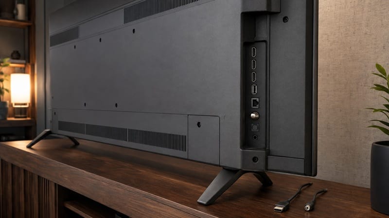 TCL 75F8D ports and design — Fire TV connectivity