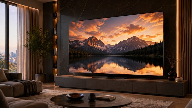 TCL 98QM8L review — flagship Mini-LED TV front view