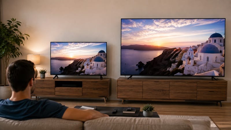 TV screen sizes compared side by side