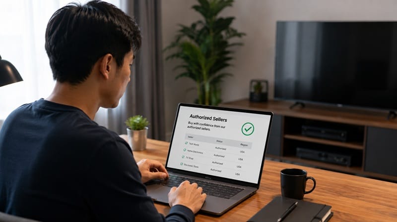 checking TV seller authorization before purchase