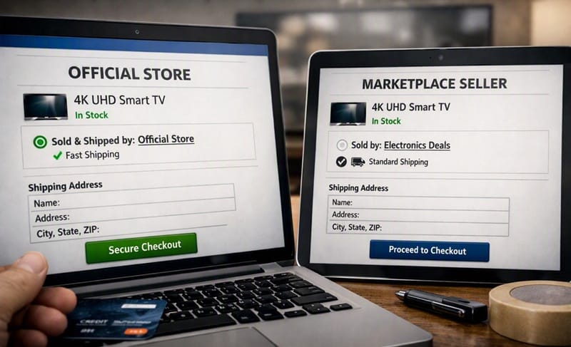 first-party vs third-party TV listing on a marketplace