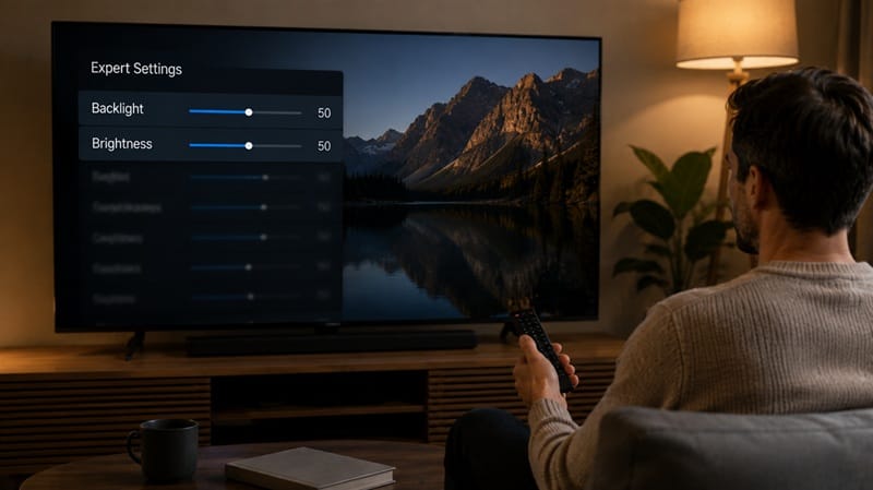 roku tv expert picture settings backlight and brightness sliders