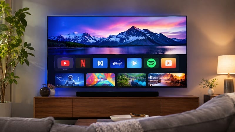 what is a smart TV — home screen with streaming apps on display